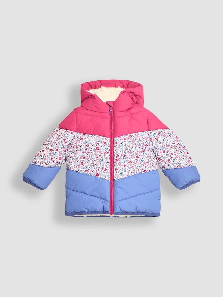 JoJo Maman Bébé Berry Floral Puffer Jacket - Image 1 of 3