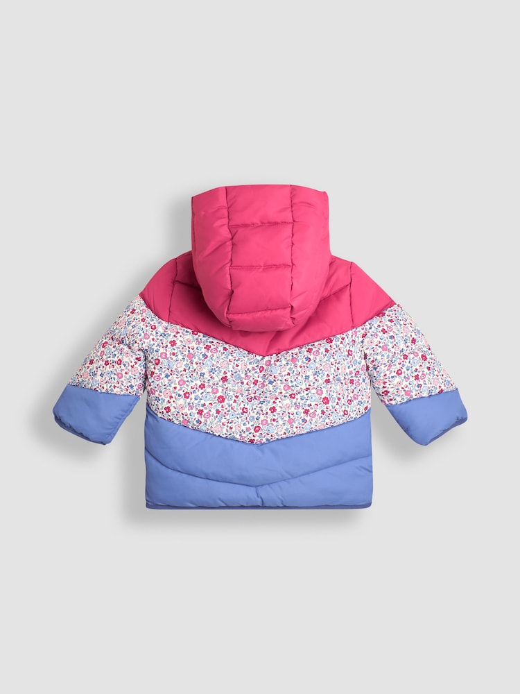 JoJo Maman Bébé Berry Floral Puffer Jacket - Image 2 of 3