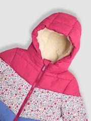 JoJo Maman Bébé Berry Floral Puffer Jacket - Image 3 of 3