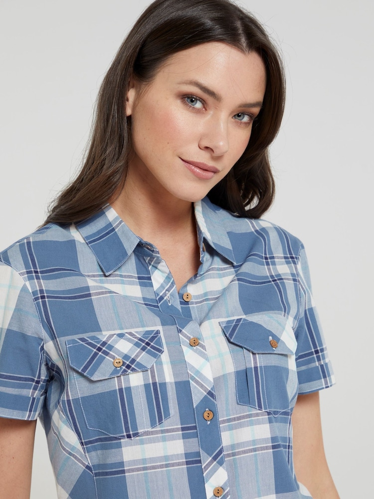 Mountain Warehouse Light Blue Womens Holiday 100% Cotton Shirt - Image 4 of 5