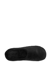 Totes Black Isotoner Popcorn Terry Mules Slippers - Image 4 of 5
