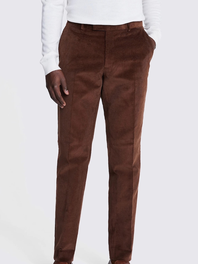 MOSS Copper Orange Slim Fit Corduroy Trousers - Image 1 of 4