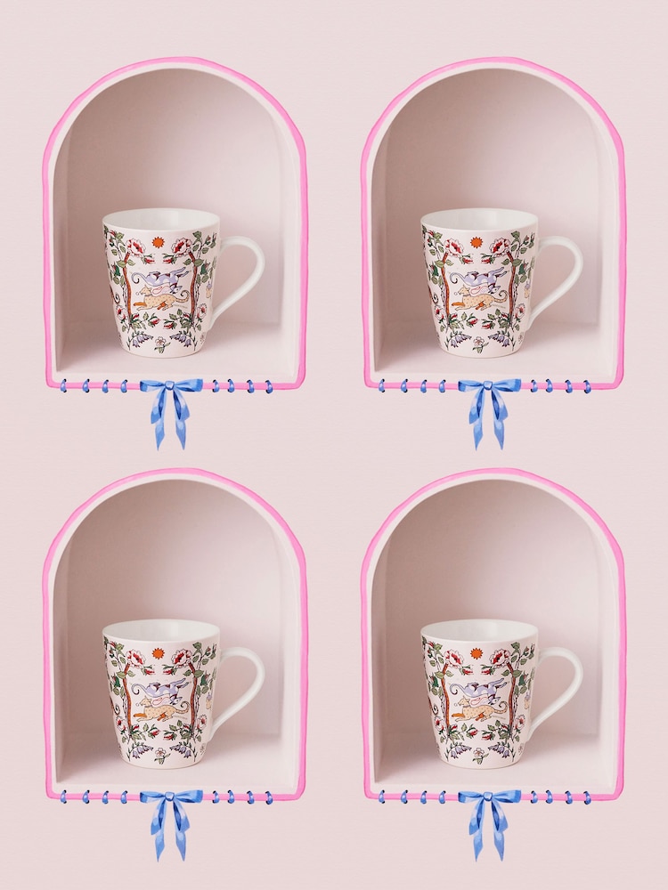 Cath Kidston Pink Stanley Mugs Set of 4 - Image 1 of 4