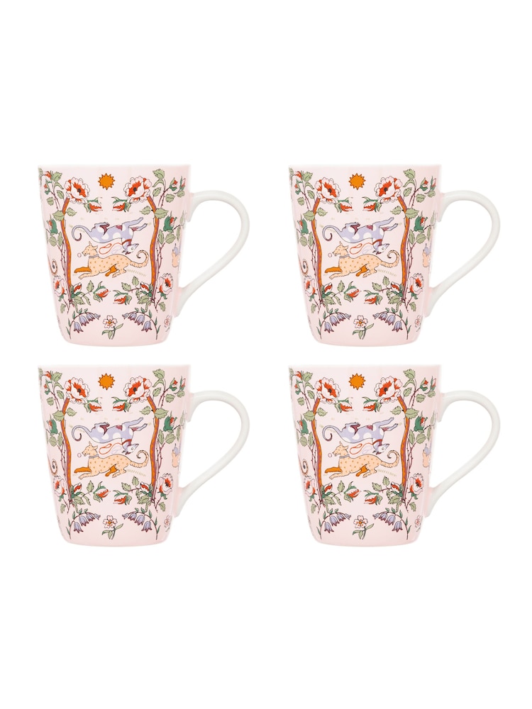Cath Kidston Pink Stanley Mugs Set of 4 - Image 2 of 4