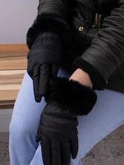 Totes Black Ladies Isotoner Water Repellent Gloves with Smartouch - Image 1 of 2