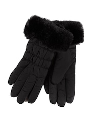 Totes Black Ladies Isotoner Water Repellent Gloves with Smartouch - Image 2 of 2