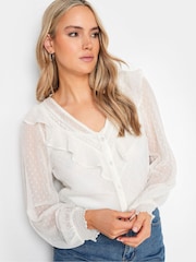 Блузка в горошек добби с оборками Long Tall Sally - Изображение 4 из 4