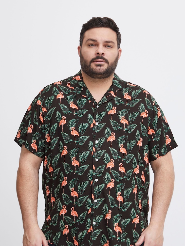 Blend Black Printed Short Sleeve Shirt - Image 1 of 5
