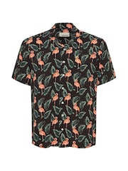 Blend Black Printed Short Sleeve Shirt - Image 5 of 5
