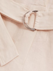 Reiss Pink Selina Linen Belted Playsuit - Image 5 of 5
