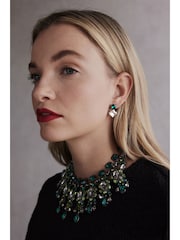 Green Tabitha Simmons Nili Jewelled Mismatch Earrings - Image 1 of 8