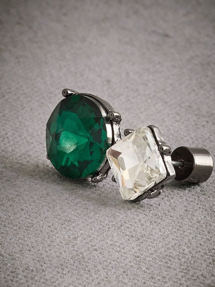 Green Tabitha Simmons Nili Jewelled Mismatch Earrings - Image 8 of 8