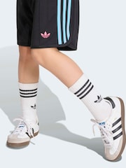 adidas Originals White Loose Polo Pinstripe Short T-Shirt Set - Image 5 of 6