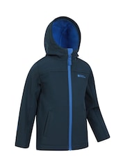 Mountain Warehouse Light Blue Exodus Kids Water Resistant Softshell Jacket - Image 4 of 5