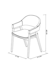 Bentley Designs Weathered Oak Mustard Camden Peppercorn Upholstered Arm Chairs Set of 2 - Image 5 of 5