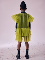 Lime Green 2-in-1 Mesh Party Dress (3-16yrs) - Image 3 of 8