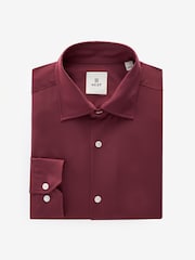 Red Regular Fit EDIT Satin Long Sleeve Shirt - Image 6 of 8