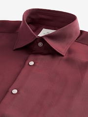 Red Regular Fit EDIT Satin Long Sleeve Shirt - Image 7 of 8