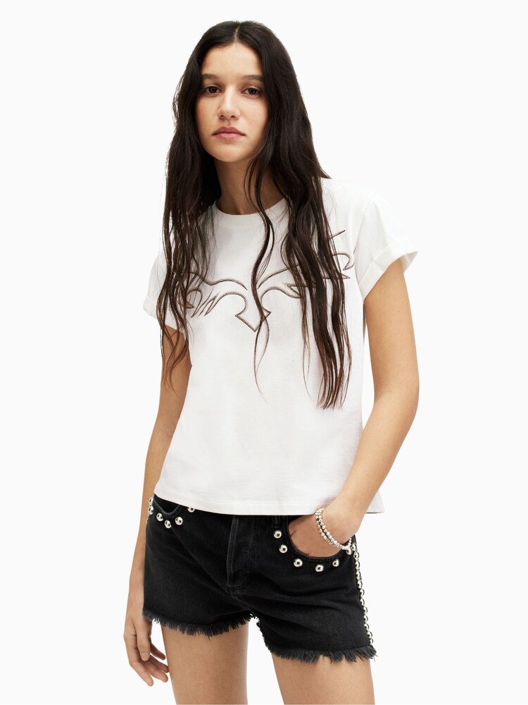 AllSaints White Randal Anna T-Shirt - Image 1 of 7