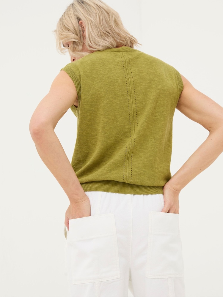 FatFace Theodora Green Knit Tank - Image 2 of 4 FatFace Theodora Green Knit Tank - Image 2 of 4