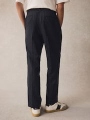 Navy Blue EDIT Wide Pinstripe Smart Trousers - Image 3 of 9