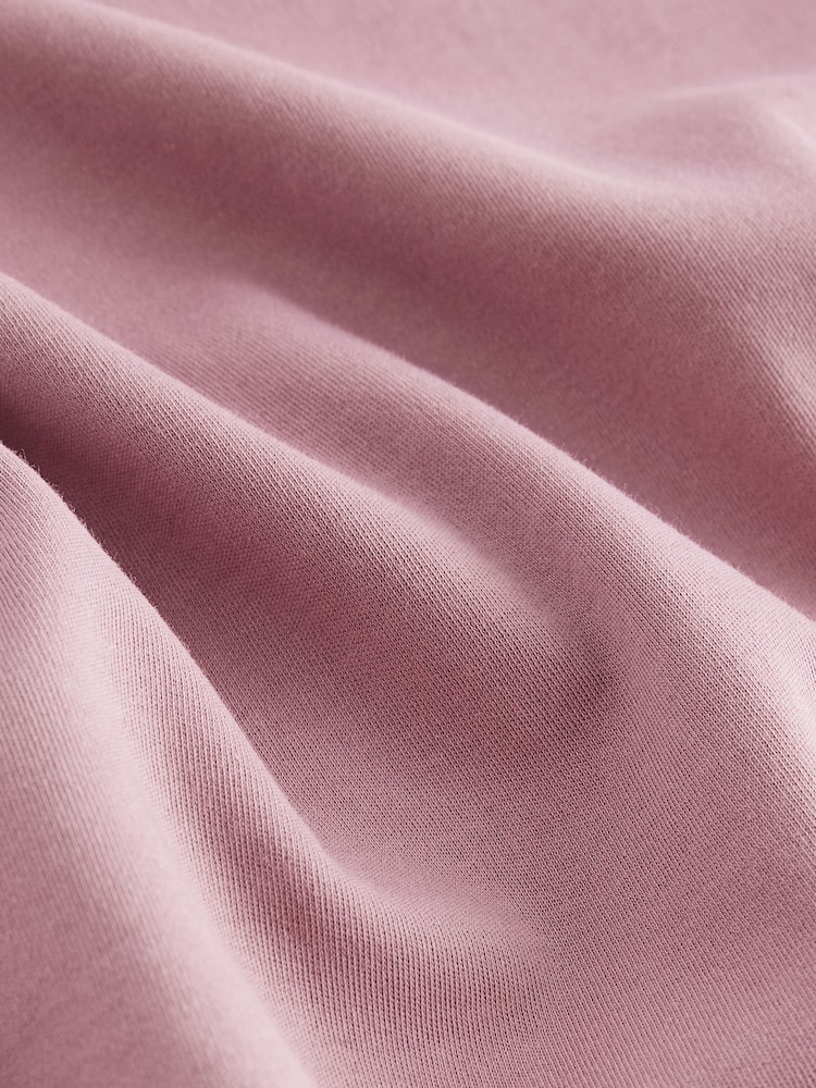 Pink Relaxed Fit Heavyweight Longline Crew Neck 100% Cotton T-Shirt - Image 4 of 4