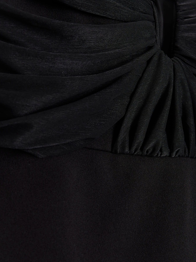 River Island Black Bandeau Plunge Midi Dress - Image 3 of 3 River Island Black Bandeau Plunge Midi Dress - Image 3 of 3