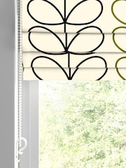 Orla Kiely Black and Olive Green Linear Stem Made to Measure 100% Cotton Roman Blinds - Image 2 of 6