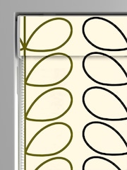 Orla Kiely Black and Olive Green Linear Stem Made to Measure 100% Cotton Roman Blinds - Image 3 of 6