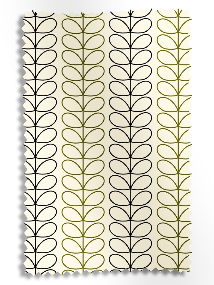Orla Kiely Black and Olive Green Linear Stem Made to Measure 100% Cotton Roman Blinds - Image 6 of 6