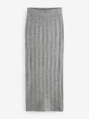 Grey Charcoal Co-ord Soft Touch Fitted Column Knitted Maxi Skirt - Image 5 of 6