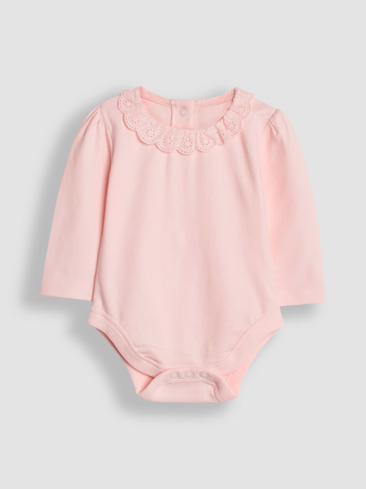 JoJo Maman Bébé Cream Broderie Collar Bodies 2 Pack - Image 2 of 5