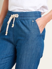 Brakeburn Blue 100% Cotton Chambray Beach Joggers - Image 3 of 4