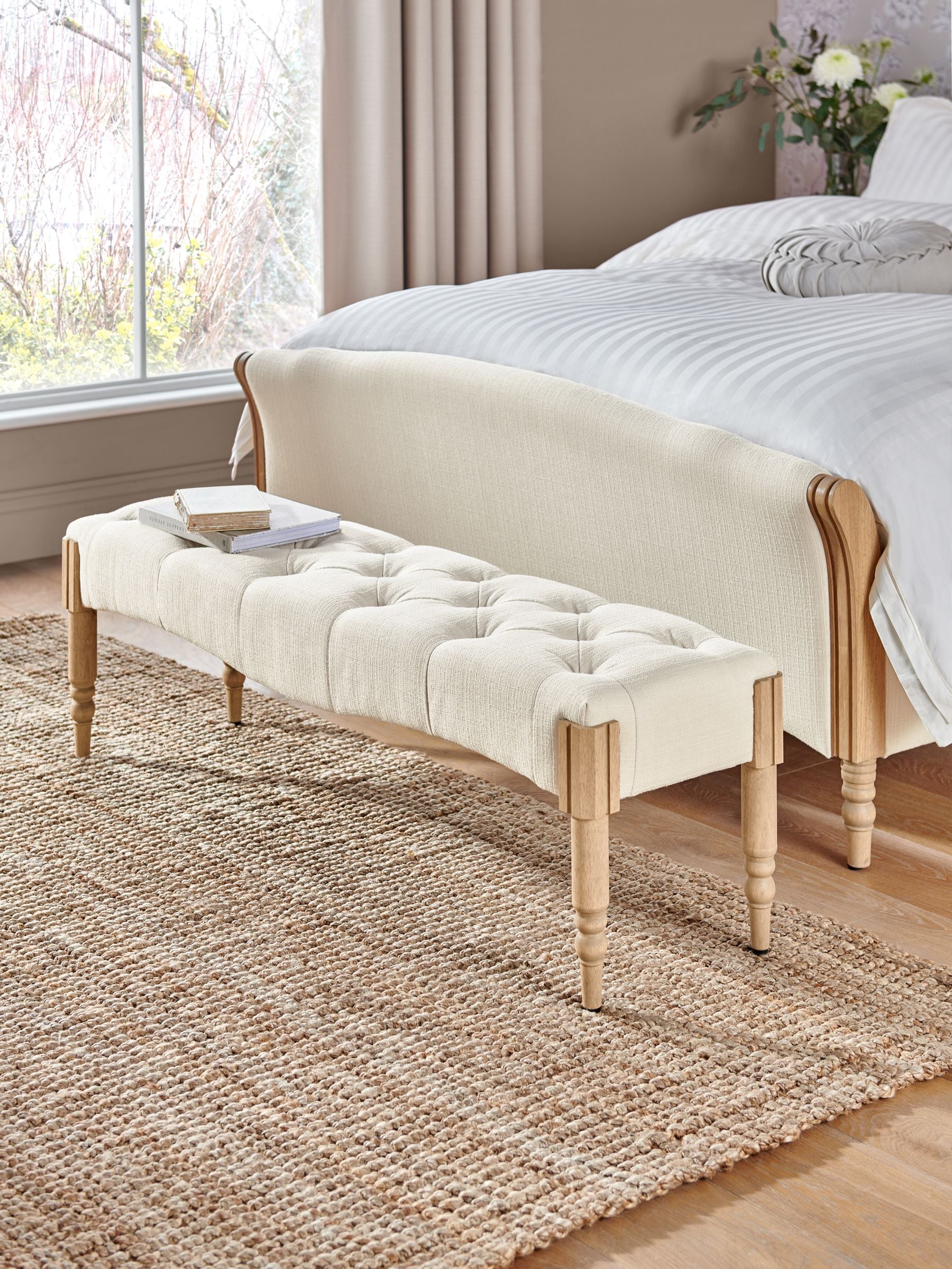 Buy Laura Ashley Carlow Natural Sarsden Bench from the Next UK