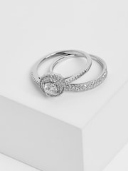 Aela Silver Tone CZ Stone Engagement Stack Ring - Image 1 of 1