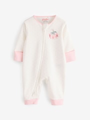 وردي/أبيض - Cath Kidston Floral Baby 100% Cotton Sleepsuits 3 Pack - صورة 2 من 6
