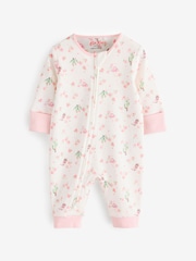 وردي/أبيض - Cath Kidston Floral Baby 100% Cotton Sleepsuits 3 Pack - صورة 4 من 6