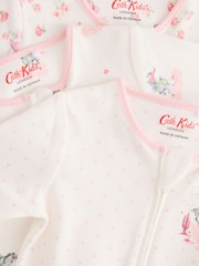 وردي/أبيض - Cath Kidston Floral Baby 100% Cotton Sleepsuits 3 Pack - صورة 6 من 6