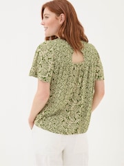 FatFace Jade Green Damask Floral Top - Image 2 of 6