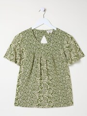 FatFace Jade Green Damask Floral Top - Image 6 of 6