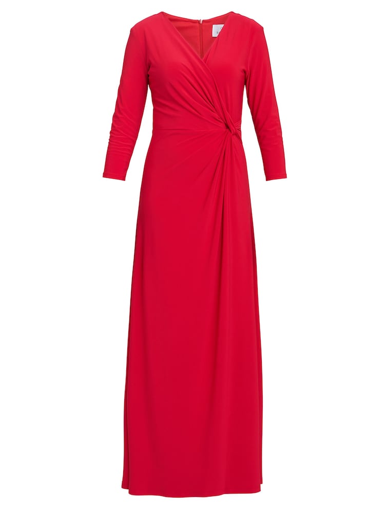Vestido largo cruzado de punto Celine rojo de Gina Bacconi - Imagen 5 de 5 Vestido largo cruzado de punto Celine rojo de Gina Bacconi - Imagen 5 de 5