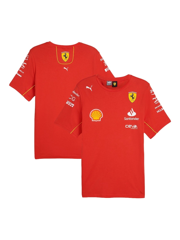 Fanatics Red 100% Cotton Scuderia Ferrari 2024 Team T-Shirt - Image 1 of 3