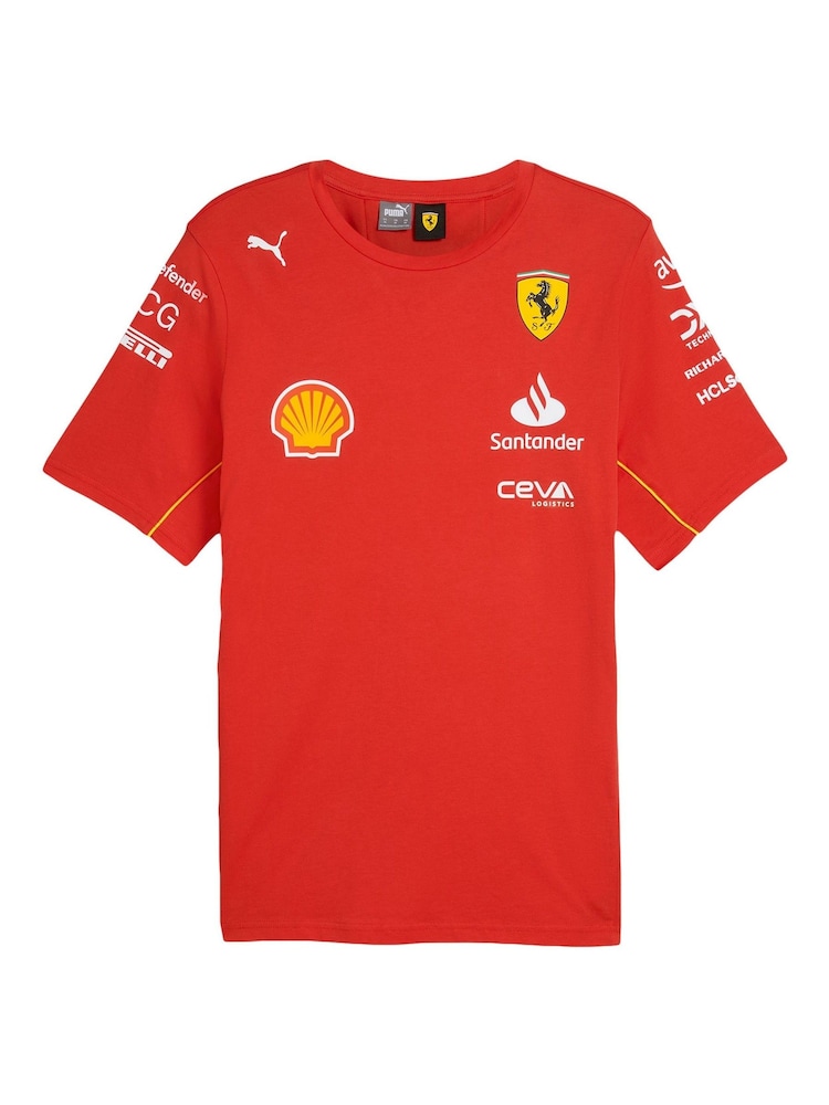 Fanatics Red 100% Cotton Scuderia Ferrari 2024 Team T-Shirt - Image 2 of 3