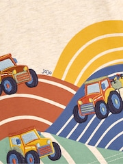 JoJo Maman Bébé Natural Tractor Printed Top - Image 3 of 3
