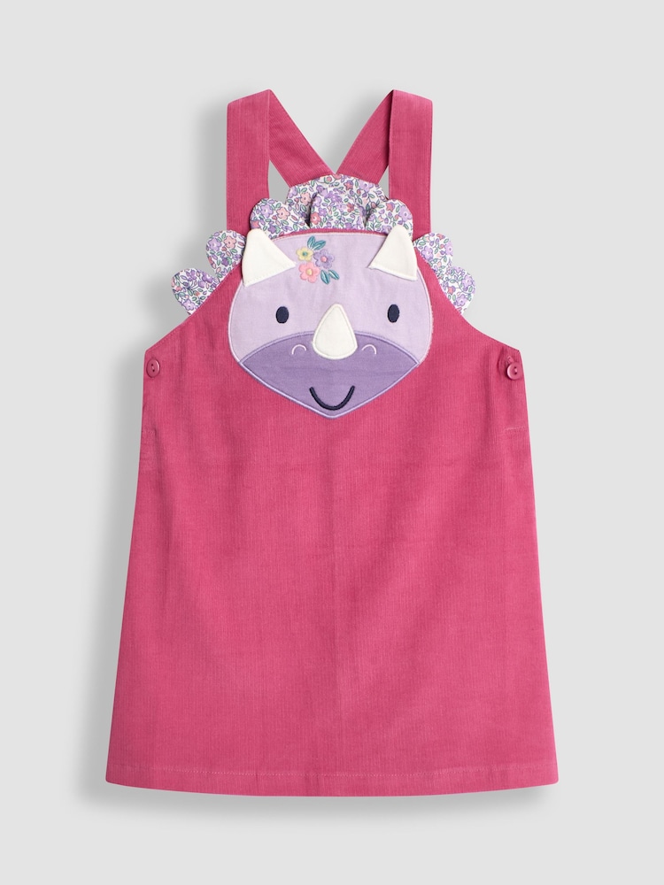 طقم مكون من فستان كوردروي نمط مئزر بطريقة التطبيق Appliqué مميز ورداء علوي من JoJo Maman Bébé - صورة 2 من 5