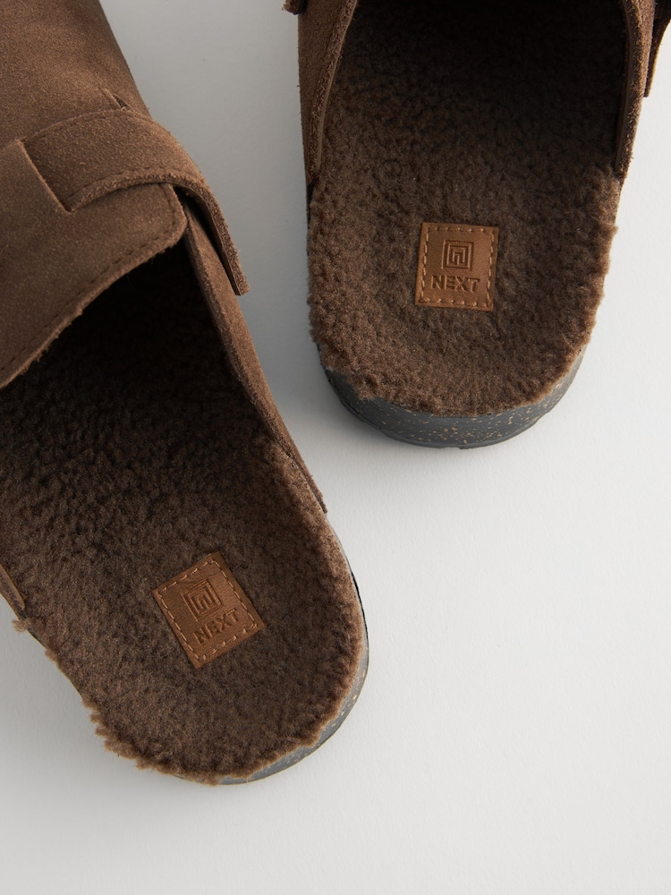 Brown Borg Lined Closed Toe Mules - Image 6 of 6