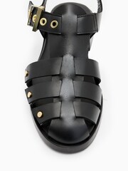 AllSaints Black Nelly Stud Sandals - Image 5 of 5