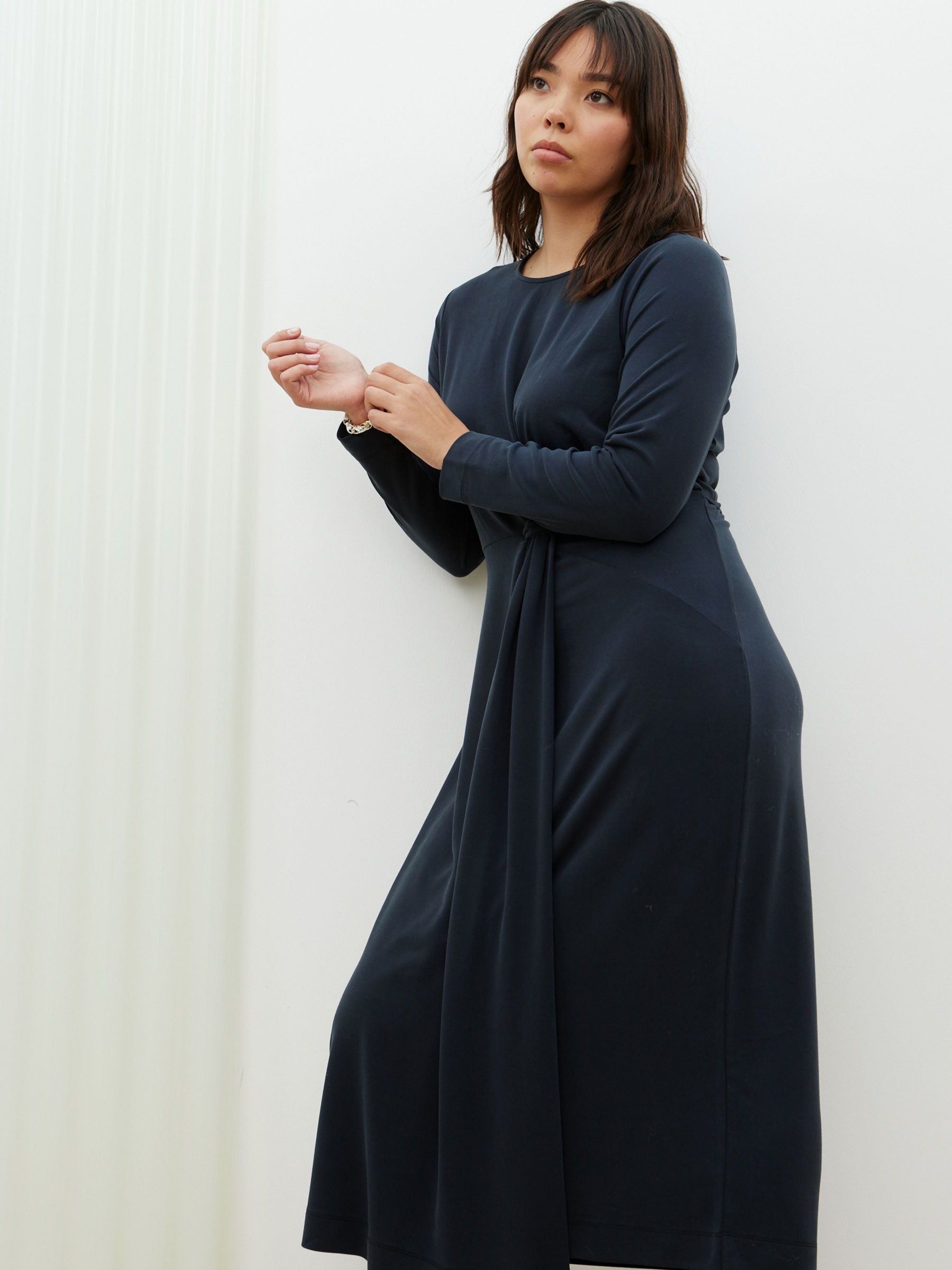 Dark grey midi dress discount