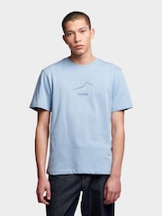Penfield Blue Mens Relaxed Fit Embroidered Mountain T-Shirt - Image 1 of 7