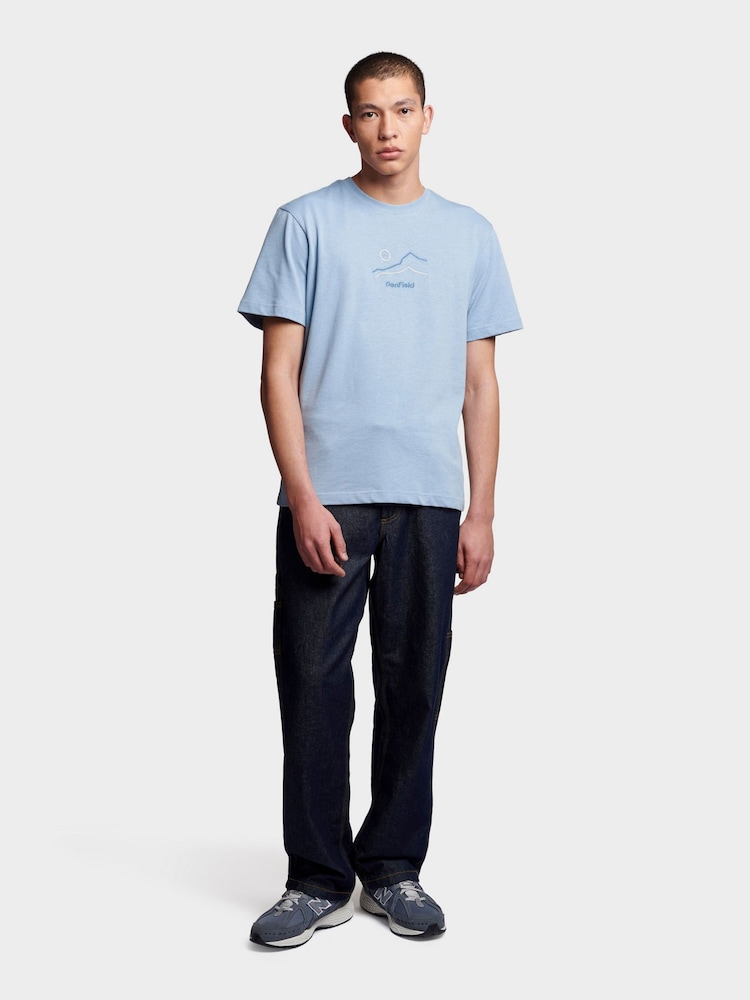 Penfield Blue Mens Relaxed Fit Embroidered Mountain T-Shirt - Image 2 of 7